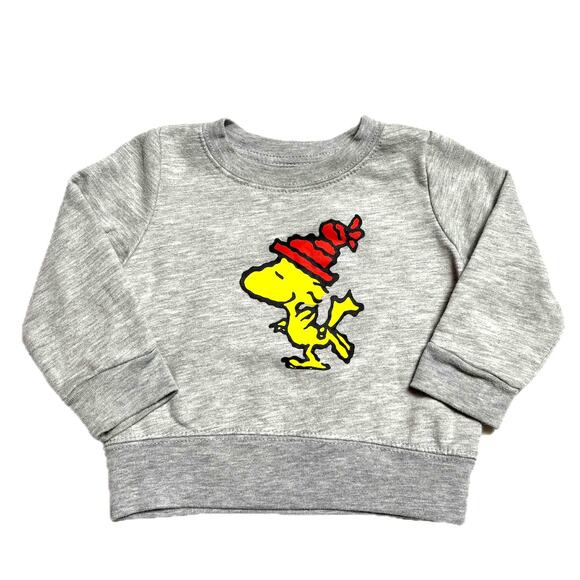 Peanuts 12m Gray Sweatshirt Sweatpants Set Woodstock Snoopy Christmas outfit - Picture 6 of 9